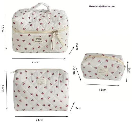 Quilted Berry Travel Makeup Bag - AAMBEASTBRAND