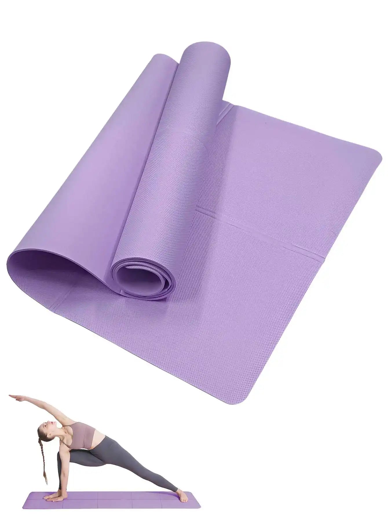 Yoga Mat Pilates Fitness Mat 3/4/6Mm Thicknes Non Slip Yoga Cushion Travel Fitness Exercise Pad for Women Home Gym Floor Workout