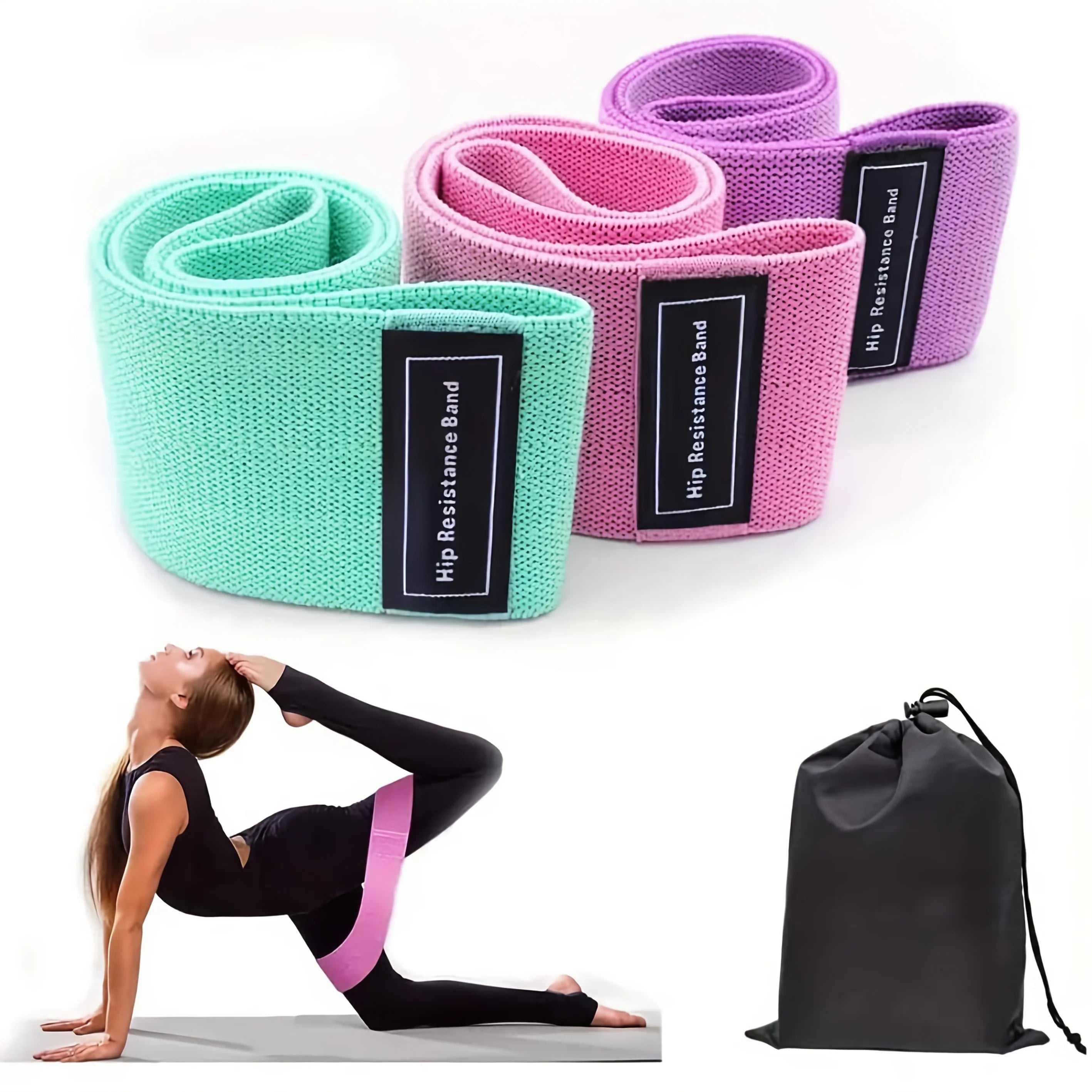 Fabric Resistance Bands Elastic Glute Thigh Workout Squat Circle Stretch Fitness Strips Loops Yoga Gym Equipment