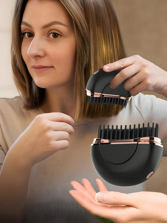 Portable Ionic Hot Comb Mini Straightening Brush  USB Rechargeable