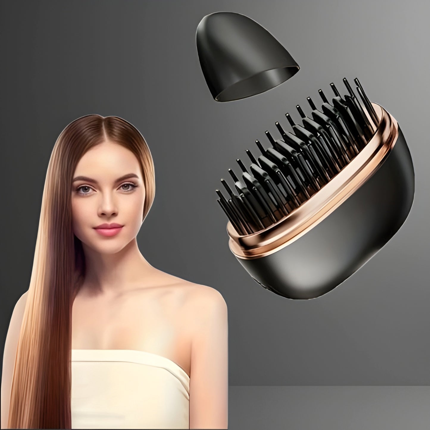 Portable Ionic Hot Comb Mini Straightening Brush  USB Rechargeable